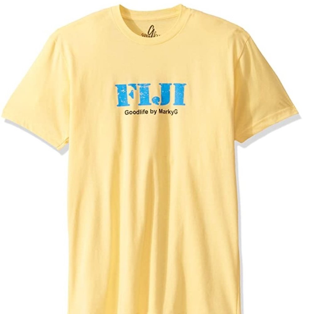 NWOT Marky G Banana Cream Men's Fiji Graphic Shirt
